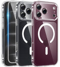FNTCASE for iPhone 18 Pro Case/17 Pro Case Clear with Screen Protector | Anti Yellowing, Compatible with Magsafe, Magnetic, Rugged Shockproof Protective, Transparent Cell Phone Cover