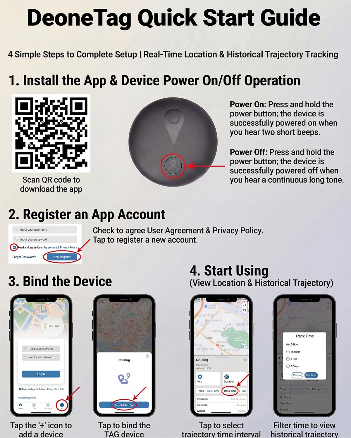 GPS Tracker for Dogs, Smart Dog Tracker with Real-Time Location, for Android and iPhone No Monthly Fee & No SIM Card- Pet Location Tracker with Holder, IP68 Waterproof, Indoor & Outdoor Pet Safety Use