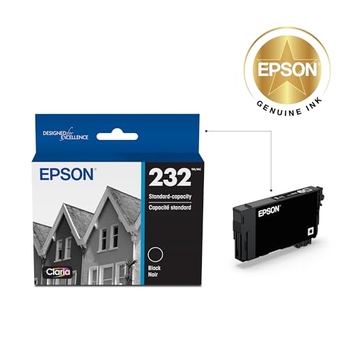 Epson 232 Genuine Standard Capacity Black Ink Cartridge T232120 | Works With XP-4200 XP-4205 WF-2930 WF-2950 Printers