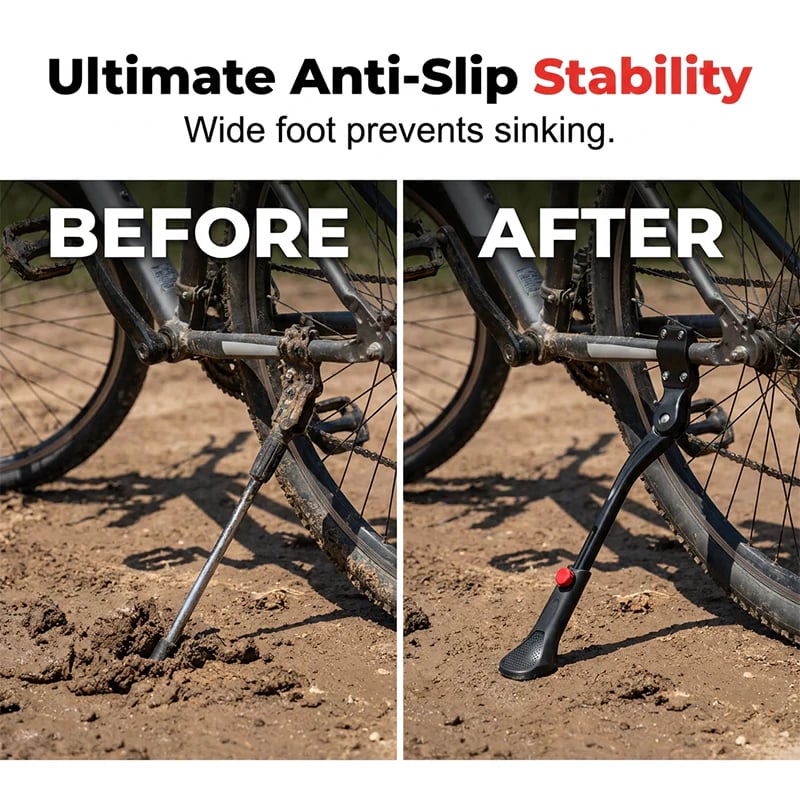 📢📢 !! ⏰Universal Adjustable Aluminum Alloy Bicycle Side Kickstand