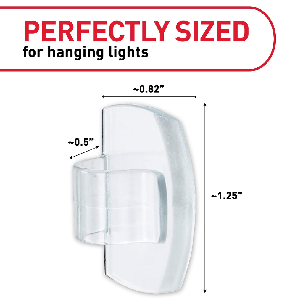 Command Outdoor Light Clips, Clear, 20 Clips, 24 Weather Resistant Strips | Damage-Free Hanging Light Clips with Adhesive Strips, No Tools Mini Wall Hooks for Hanging Decorations in Living Spaces