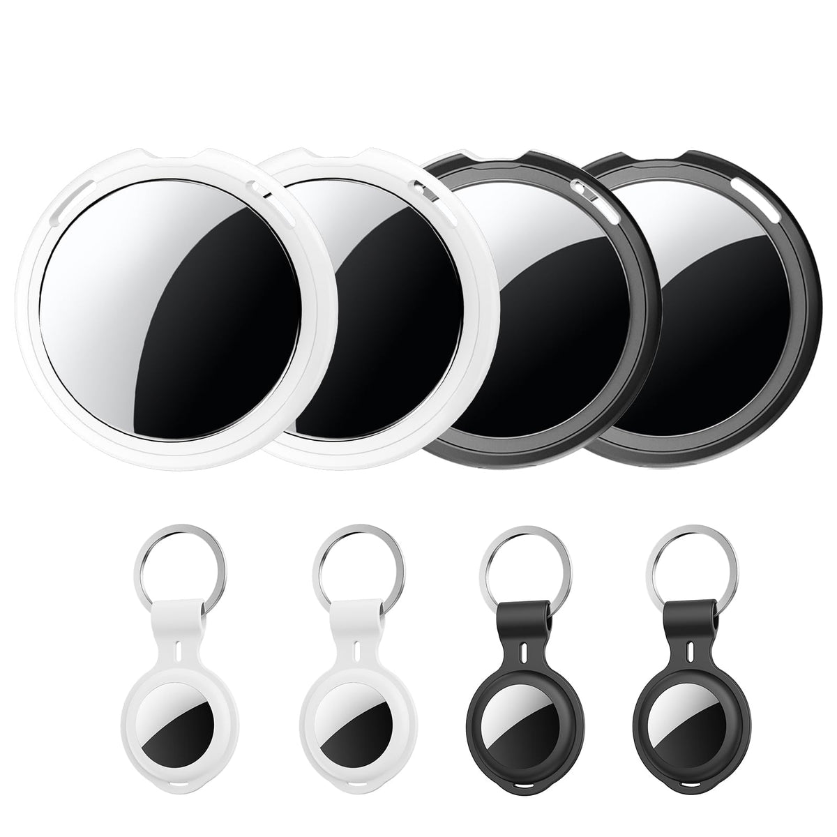 4 Pack Apple MFi Certified Tracker Tags Works with Apple Find My (iOS Only) | Bluetooth Item Finder Replaceable Battery Waterproof Smart Tag for Keys Wallet Pets Backpack Luggage Bags Worldwide Tracking