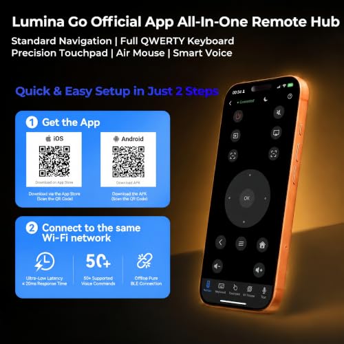 [Built-in Apps] Mini Projector 4K Supported, Android TV OS & Phone Remote | Projector with WiFi 6 & Bluetooth 5.4, Short Throw, Auto Keystone and 180° Rotation for Bedroom, Home Cinema and Outdoor Use