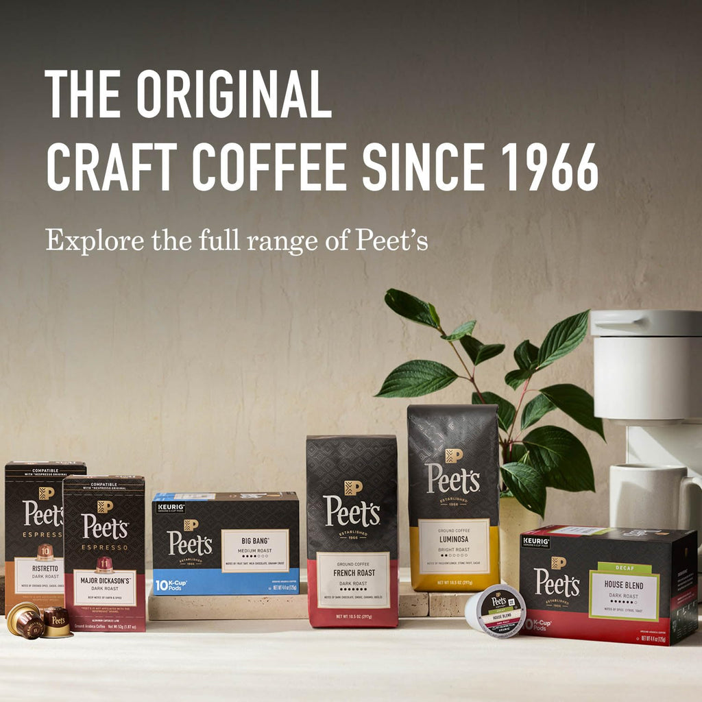 Peet's Coffee Ground Coffee Dark Roast, Organic French Roast, 18 Ounces