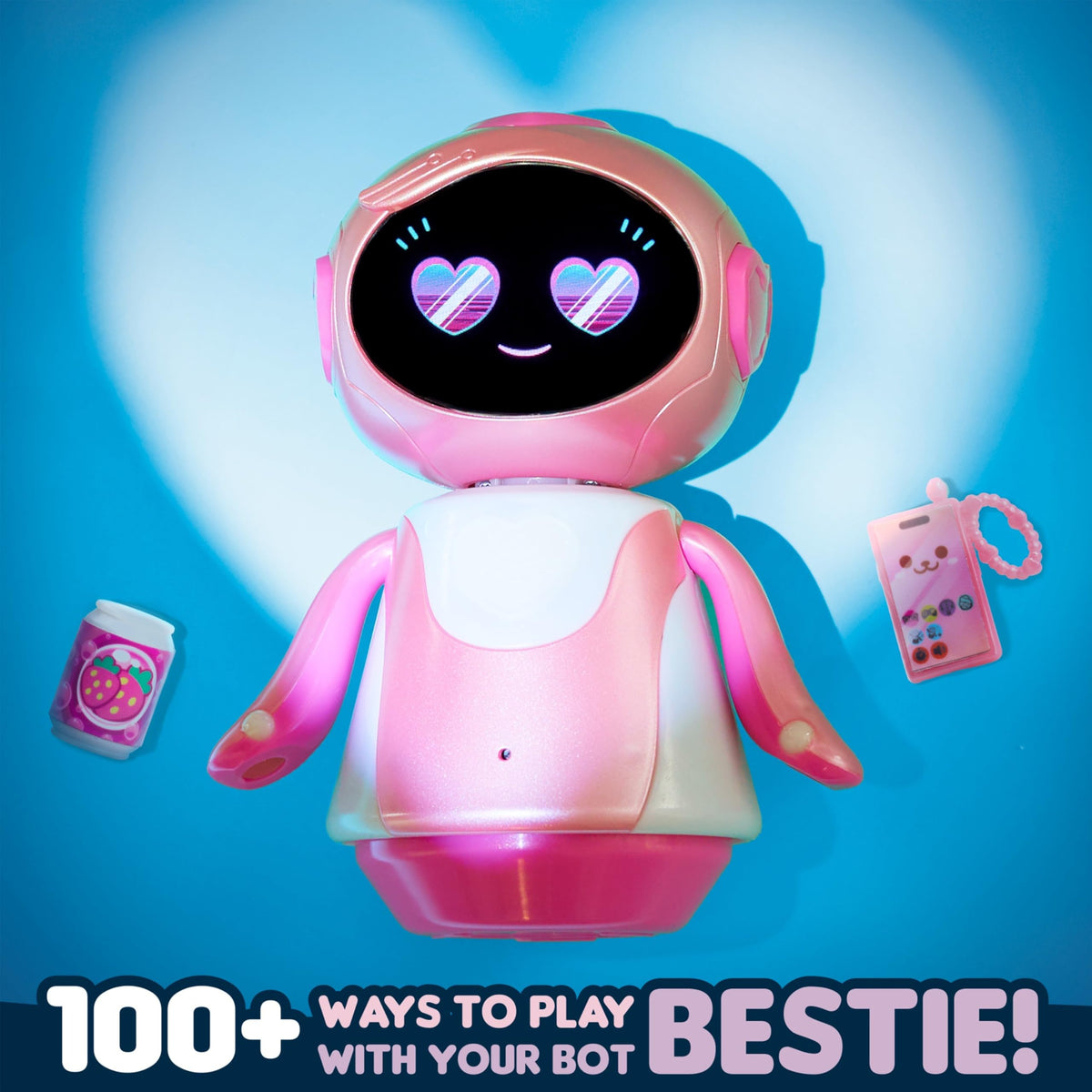 emotoBOT COR-A Interactive Robot Kids’ Toy Touch-and Sound-Responsive Robot | Holiday Stocking Stuffers, Gifts, Presents, Ages 6+, Pink, Movement, LED Face, 100+ Ways to Play
