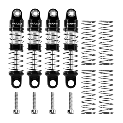 INJORA Aluminum 26mm Oil Shocks for Axial SCX30, Black Silver