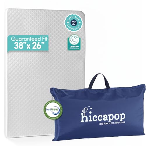 Hiccapop Playard Mattress Pad, Pack and Play Mattress with Carry Bag, 1.25"