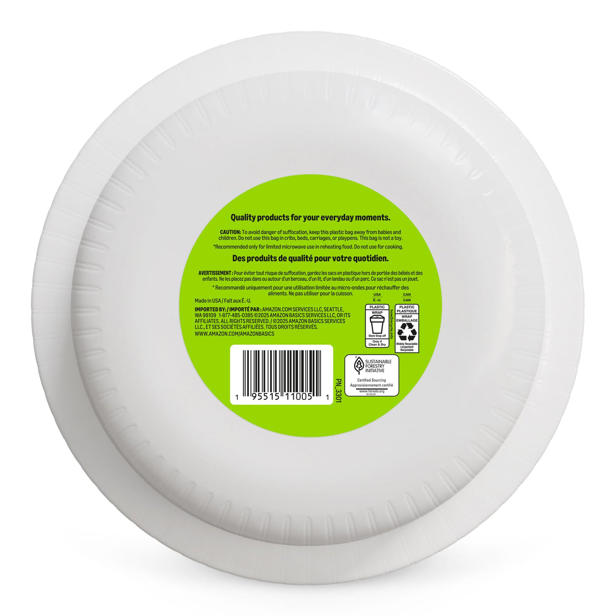 Amazon Basics Everyday Paper Bowls, 10 Oz, Disposable, 70 Count, White, Packaging May Vary