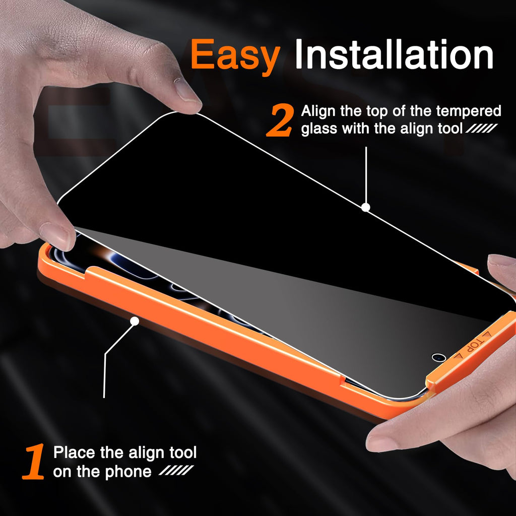 Milomdoi Privacy Screen Protector for iPhone 17 Pro Max, Tempered Glass