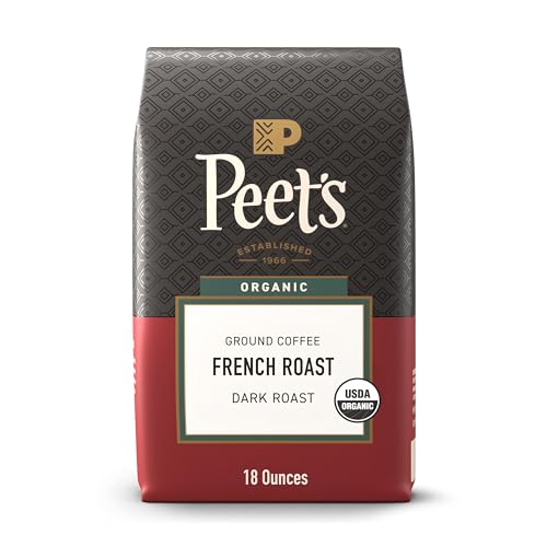 Peet's Coffee Ground Coffee Dark Roast, Organic French Roast, 18 Ounces