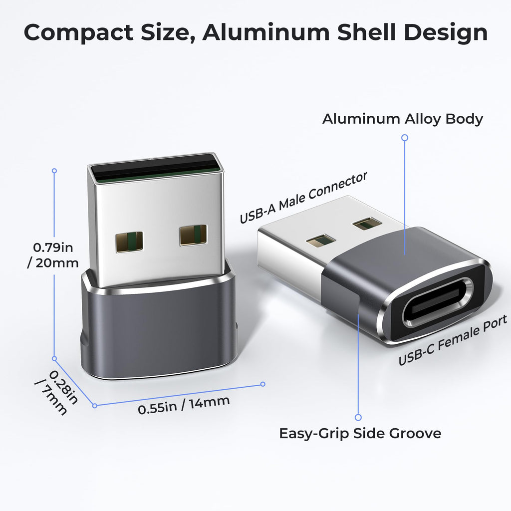 Basesailor USB to USB C Adapter,USBC Female to USB A Male Charger Adapter