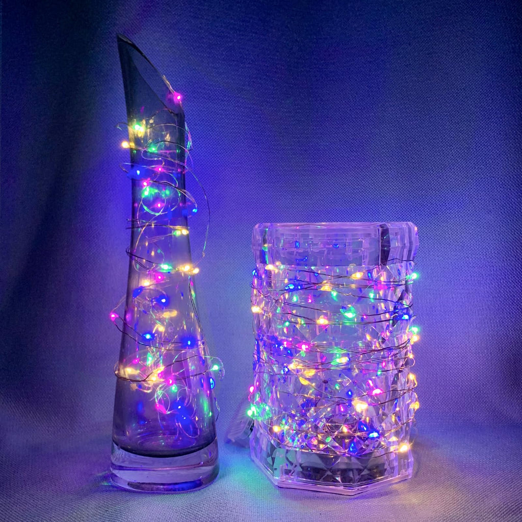 chzk 8 Pack Fairy Lights 7Ft 20 LED Twinkle String Lights 3 Modes Battery Operated Waterproof Firefly Starry for Mason Jar Party Wedding Easter Valentines Day Table Centerpieces,Rainbow-Pastel