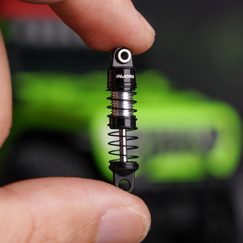INJORA Aluminum 26mm Oil Shocks for Axial SCX30, Black Silver