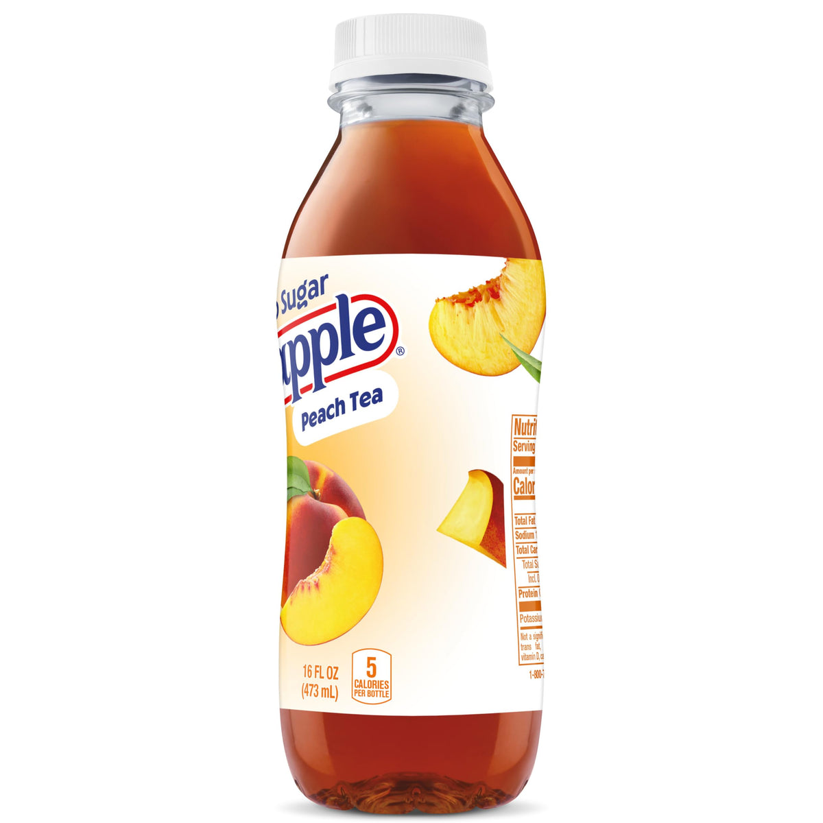 Snapple Zero Sugar Peach Tea, 16 fl oz recycled plastic bottle (Pack of 12)