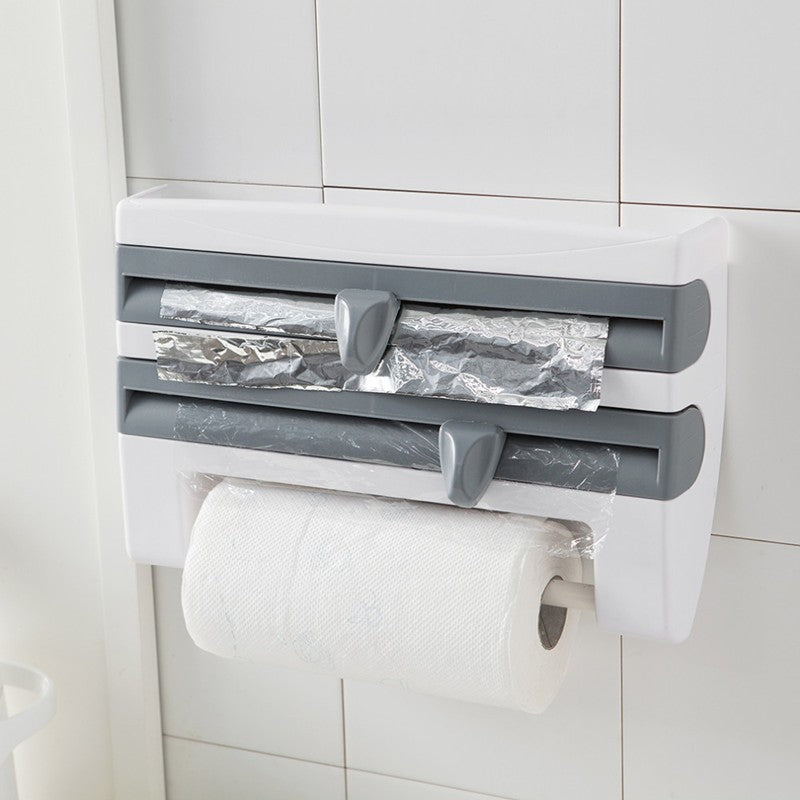 4-In-1 Kitchen Wall-Mount Roll Holder Dispenser