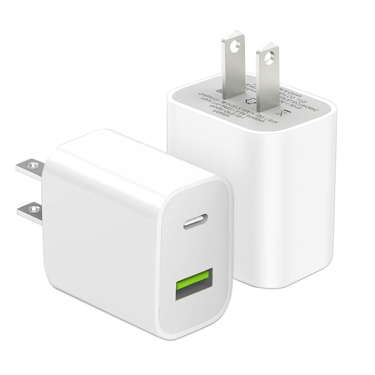 2 Pack USB C Charger Block, Dual Port Type C Wall Charger Charging Power Adapter Cube for iPhone 14/14 Pro/14 Pro Max/14 Plus/13/12/11, XS/XR/X, iPad, Samsung, More