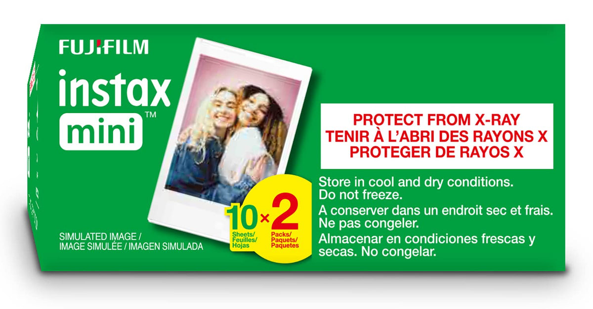 FUJIFILM Instax Mini Instant Film Twin Pack (White), 20 Photos | The instax film ensures sharp