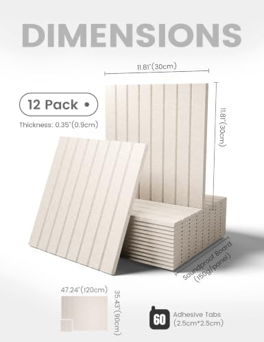Fluxynara Felt Bulletin Board & Cork Board Alternative 48'' x 36'' | 12-Pack Felt Pin Boards, Vision Board with Adhesive Tabs for Home, Office, Classroom & Dorm, Oatmeal
