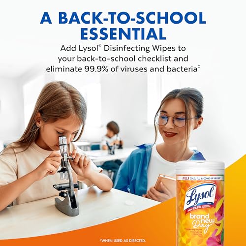 Lysol Disinfecting Wipes, Cleaner, Lemon + Mango + Linen, 80 ct. (4 Pack) | All Purpose Cleaner, Sanitizing, Deodorizing, Apartment Essentials, Back To School Cleaning Supplies, Kitchen & Bathroom Wipe