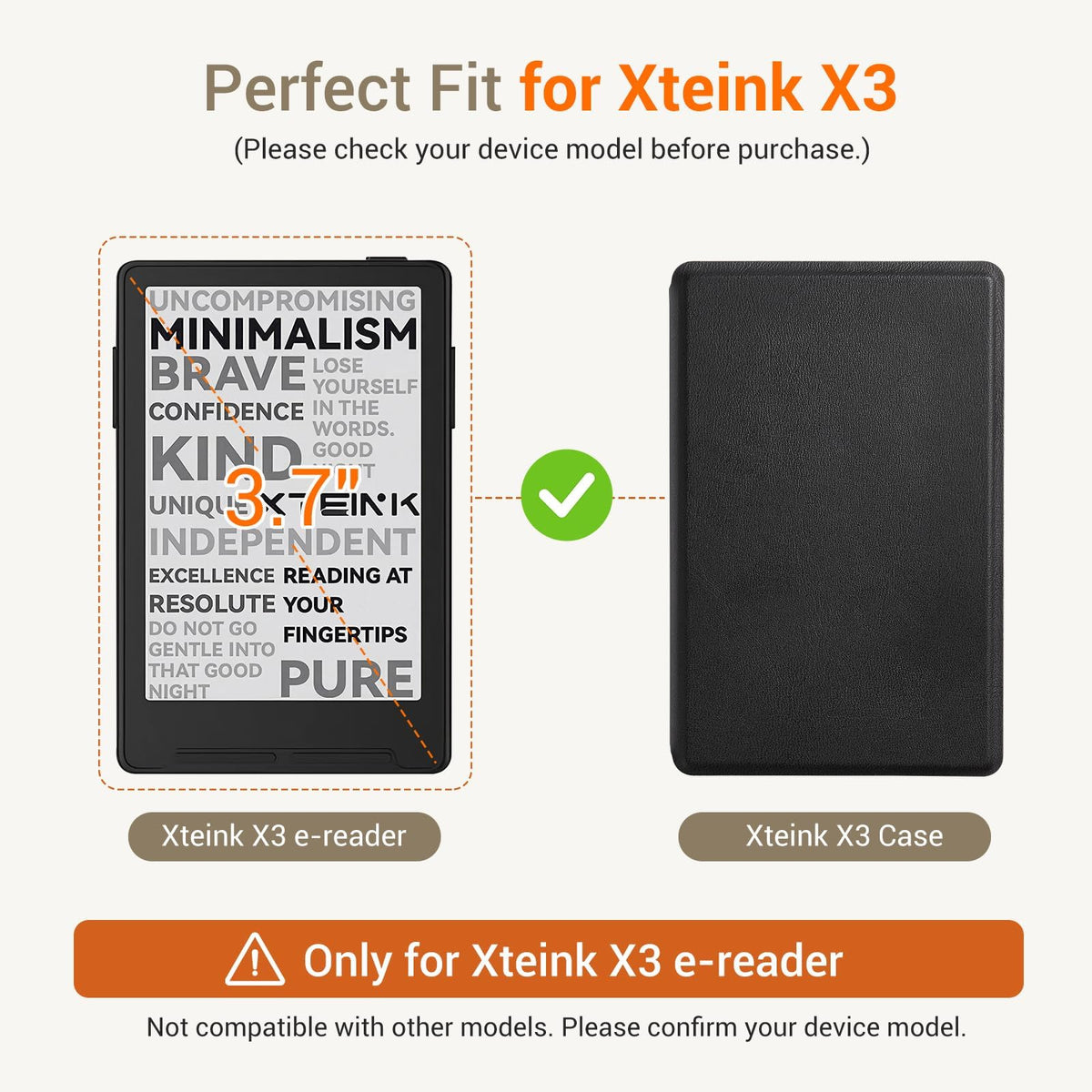 CoBak Magnetic Case for XTEINK X4, Ultra-Lightweight Protective Cover for Xteink X4 E-Reader, Secure Magnetic Attachment(Black)