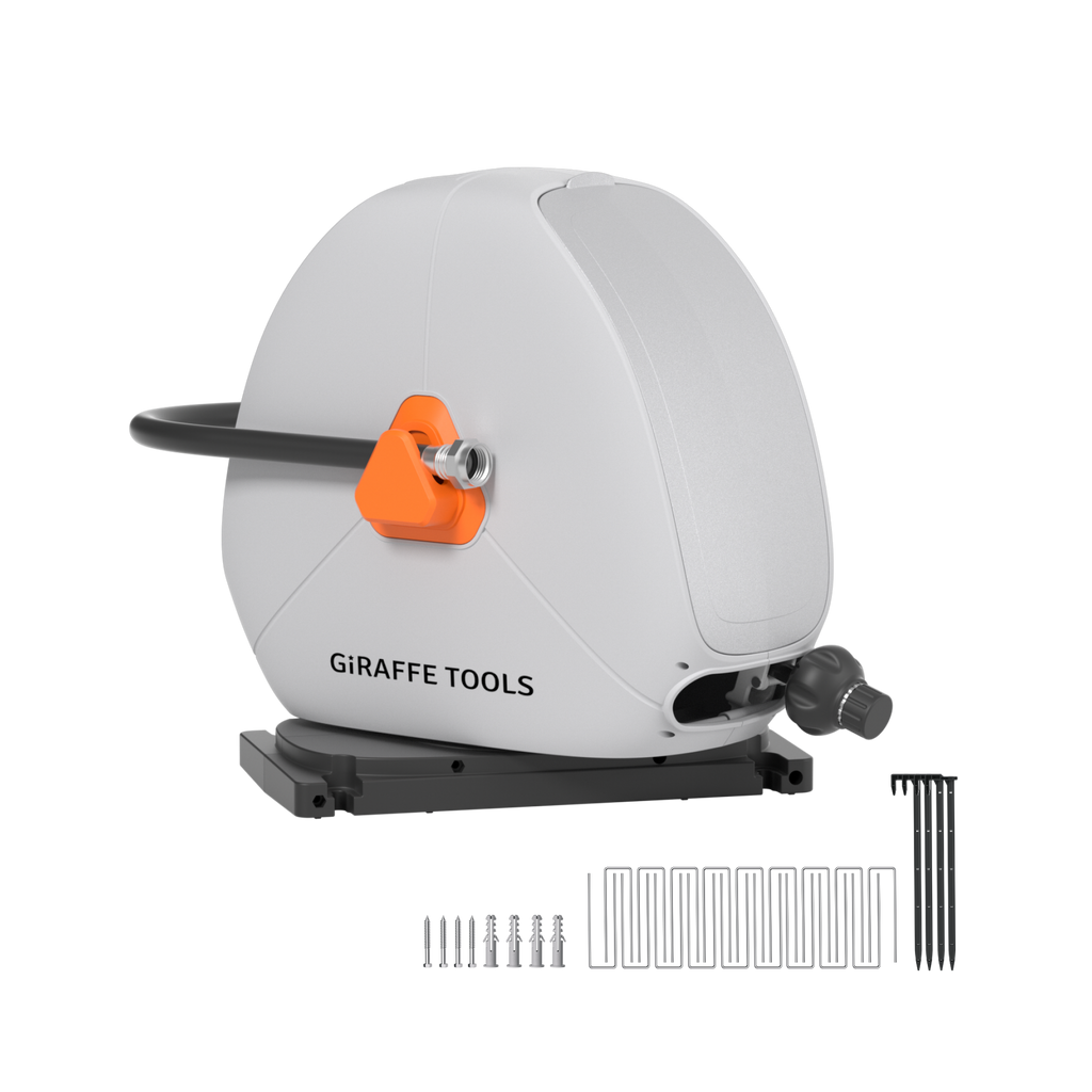 Ground-Mounted Retractable Irrigation Hose Reel -5/8 in-79ft