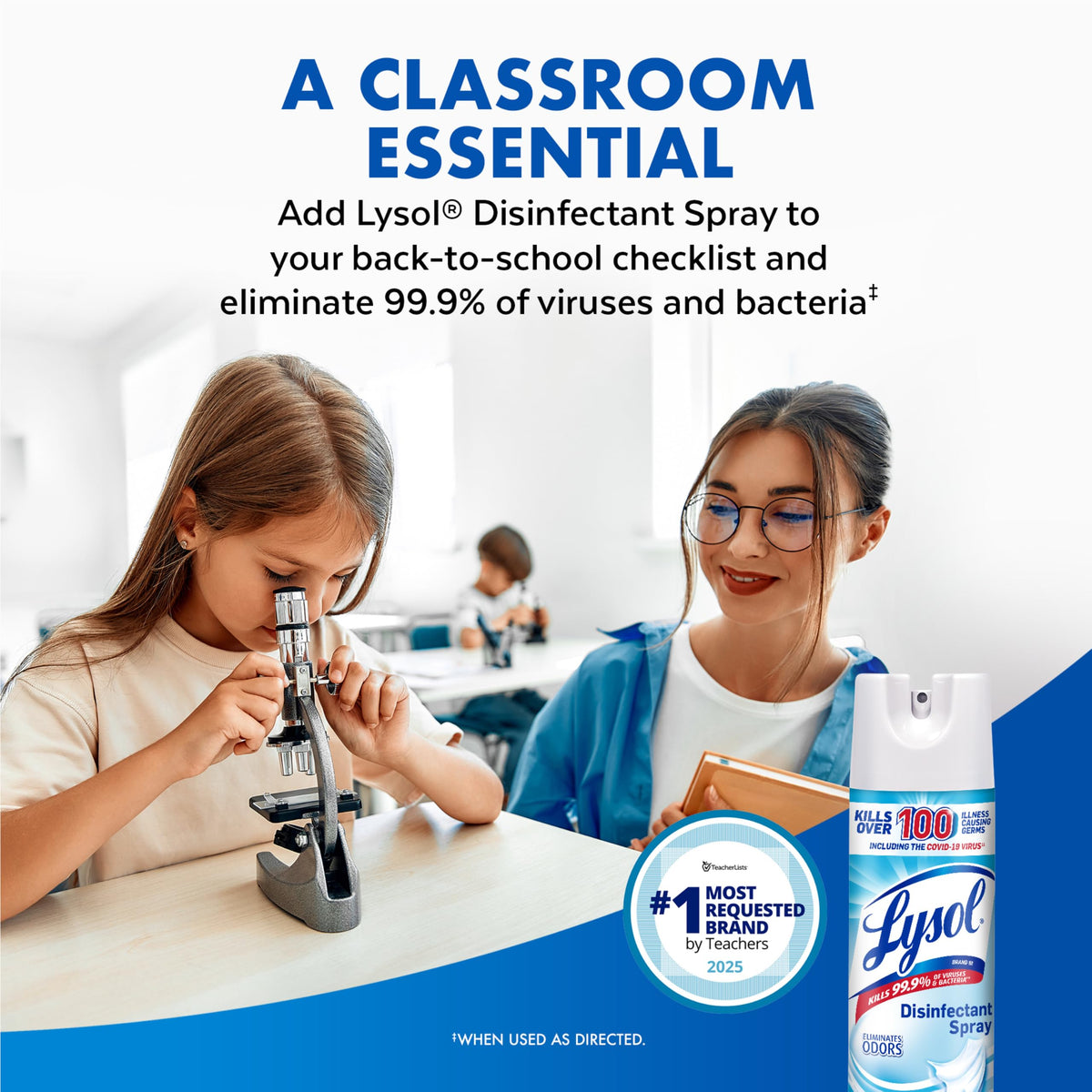 Lysol Disinfectant Spray, Sanitizer, Crisp Linen, 19 oz, 2 Pack | Multi-Surface Disinfecting & Sanitizing Antibacterial Room Spray, Deodorizer Spray, Home & Bathroom Cleaning Supplies