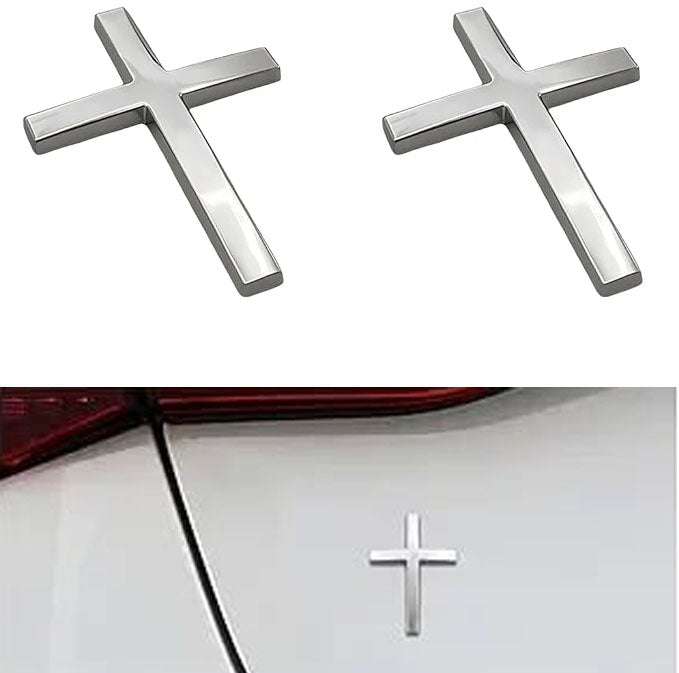3D Metal Cross Car Sticker