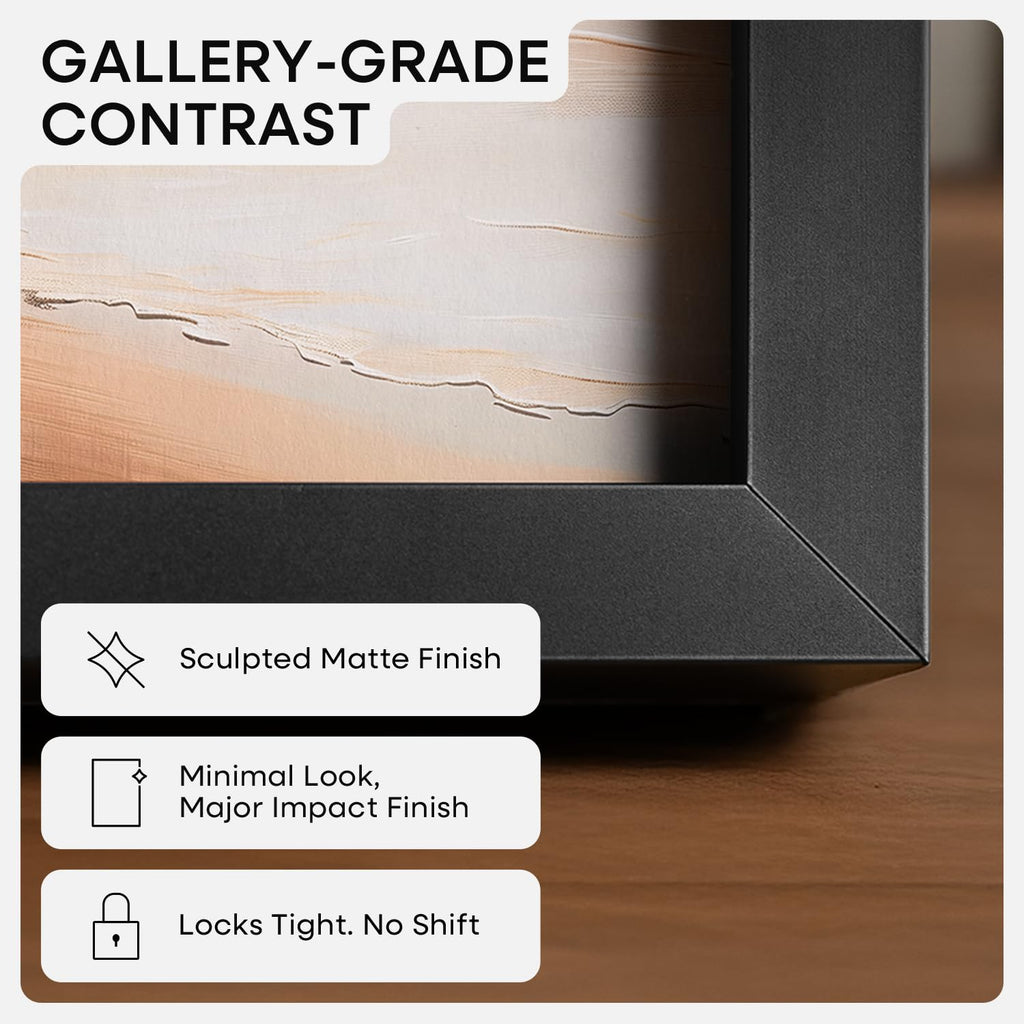 Homeforia 18x24 Black Poster Frame, High-End Metal, 16x20 Mat, Glass
