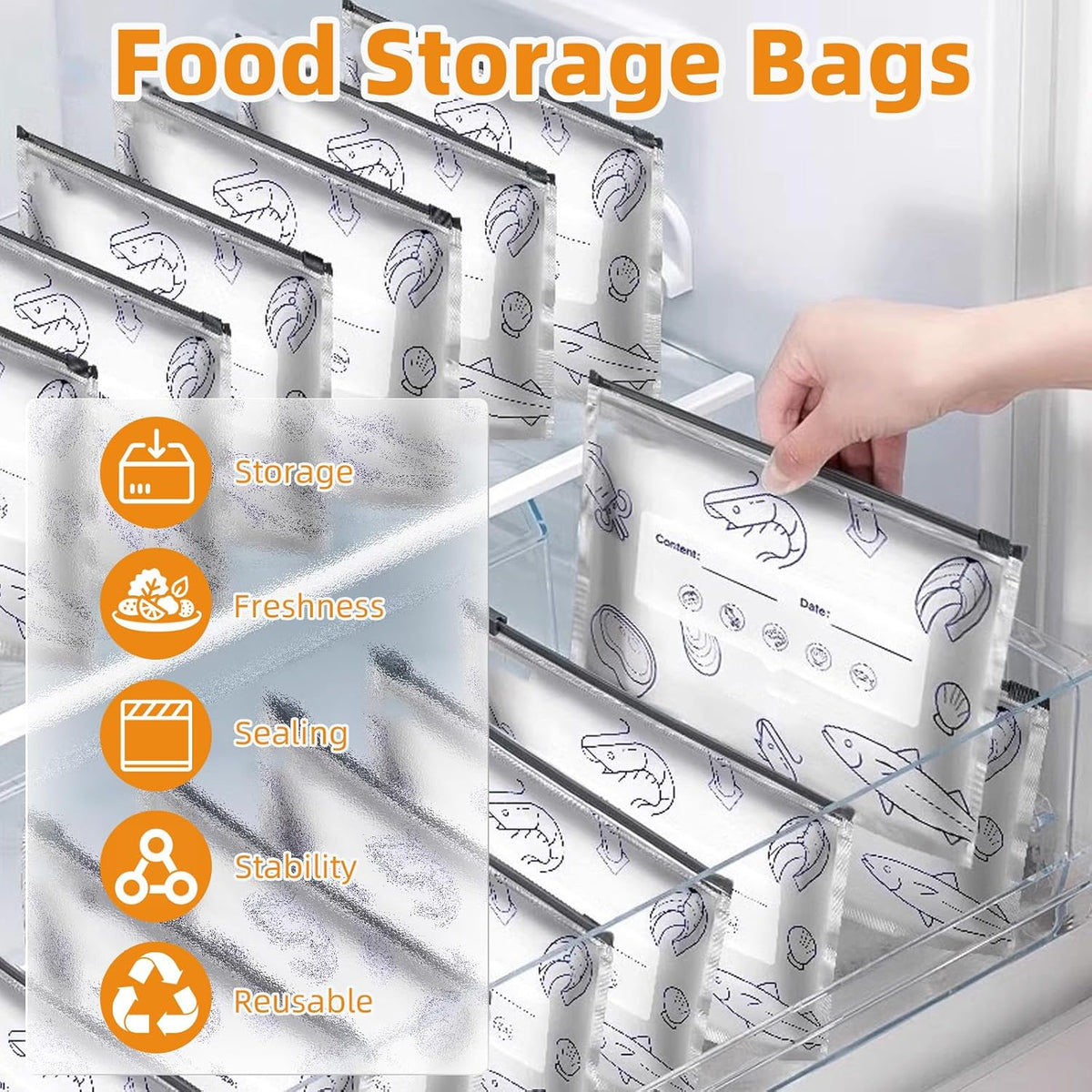 ♻️ Reusable Aluminum Foil Sealable Food Storage Bags