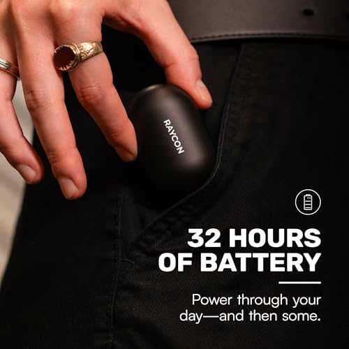 Raycon Everyday Bluetooth Wireless Earbuds with Microphone - Active Noise Cancelling, Sweat & Water-Resistant Earphones, Ear Buds Wireless Bluetooth (Black)