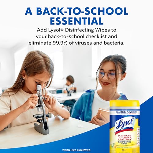 Lysol Disinfecting Wipes, Cleaner, Lemon + Mango + Linen, 80 ct. (4 Pack) | All Purpose Cleaner, Sanitizing, Deodorizing, Apartment Essentials, Back To School Cleaning Supplies, Kitchen & Bathroom Wipe
