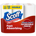 Scott Paper Towels, Choose-A-Sheet, 6 Double Rolls, 108 Sheets Per Roll | Absorbent, Deep-Cleaning Ridges, Virtually Lint-Free, Reliable