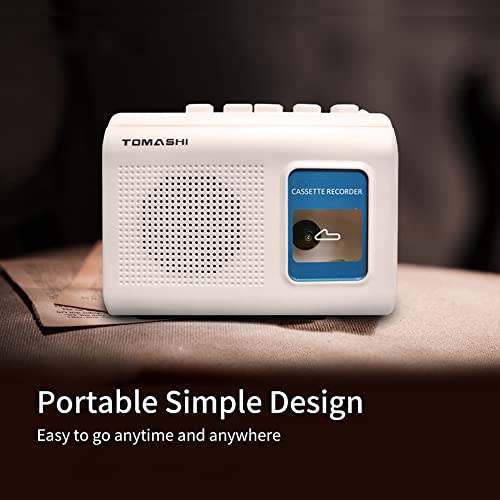TOMASHI Portable Cassette Player Tape Recorder with Built-in Speaker,Microphone,Headphone Jack-, 4.57 x 3.54 x 1.38inch