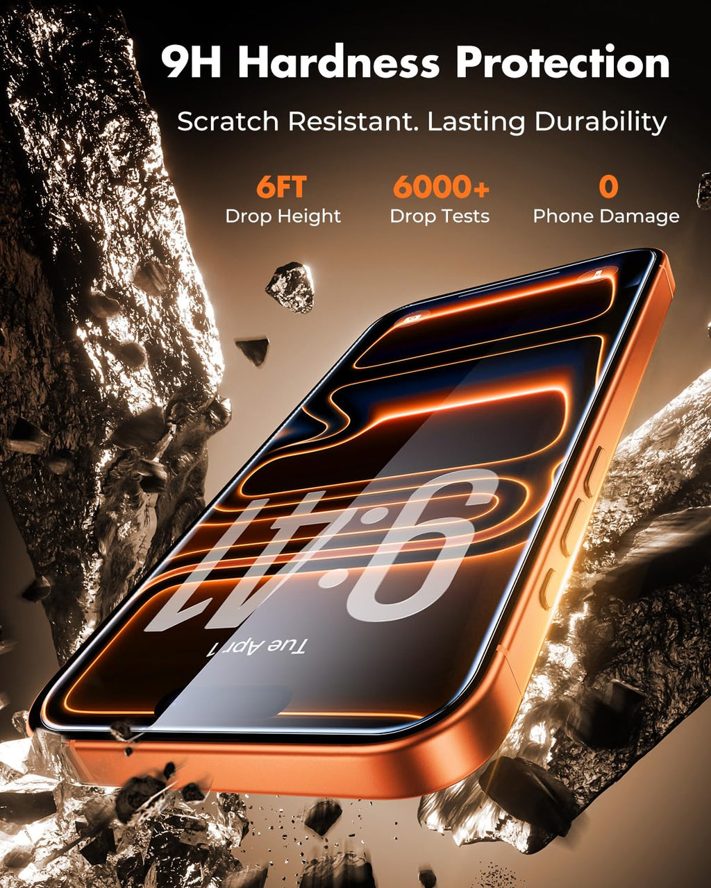 UNBREAKcable 3-Pack Screen Protector for iPhone 17 Pro Max Tempered Glass | Shatterproof, Easy Install, 9H Hardness, 99.99% HD Clear, Bubble-Free, Anti-Fingerprint, Scratch Resistant, Case Friendly
