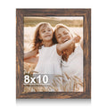 Hongkee 8x10 Picture Frame with Real Glass Wood Frame(Rustic Brown, 1 Pack) | Fits 8 x 10 Photos for Wall or Tabletop Display - Includes Easel Back, Vertical Hang - Ideal for Home, Office