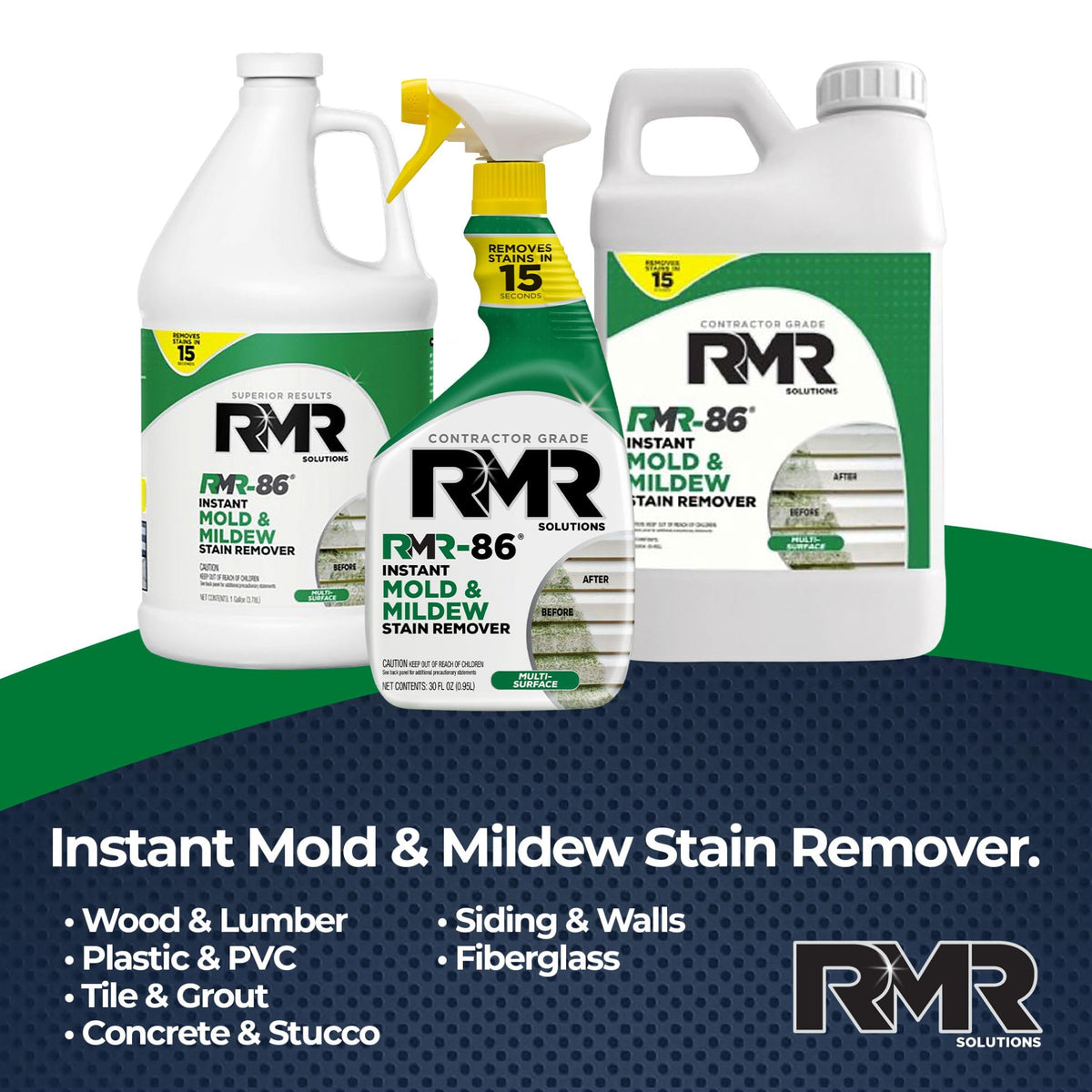 RMR-86 Instant Mold and Mildew Stain Remover Spray - Scrub Free Formula, 32 Fl Oz