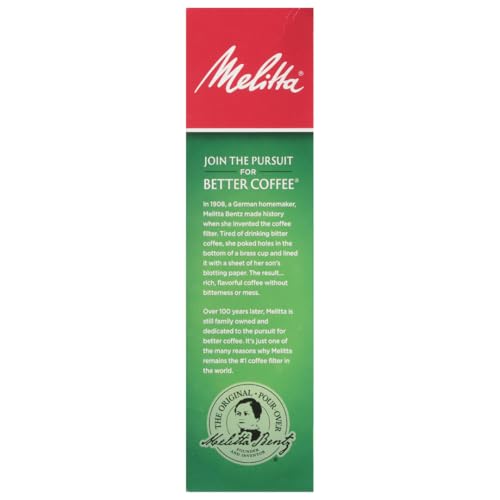 Melitta #4 Unbleached Coffee Filters, Natural Brown Cone Filters, 3-Pack