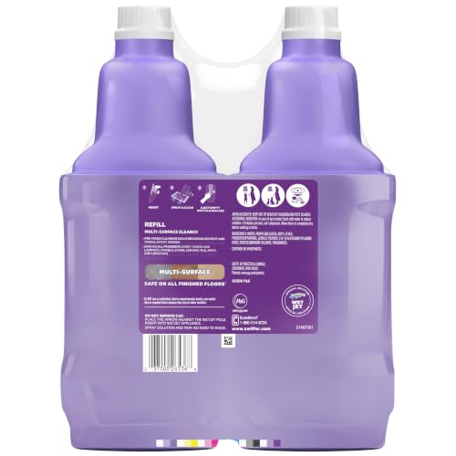 Swiffer WetJet Multi-Purpose Floor Cleaner Solution with Febreze Refill, Hardwood Floor Cleaner, Lavender Scent, 1.25 Liter -42.2 Fl Oz (Pack of 2)
