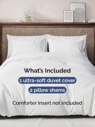 Duvet Cover King Size - Extra Soft 3 Piece with Zipper Closure - White | Extra Soft, Breathable, King Duvet Cover 104" x 90" with 2 Pillow Shams, Zipper Closures & Ties, Women, Men, Kids & Teens