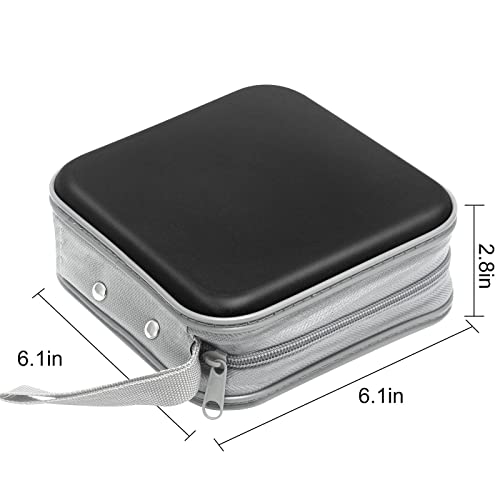 Siveit CD/DVD Cases 40 Capacity Disc Storage Binder for Car(Black)