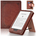 Kindle 6 Inch Case for 6" Kindle (11th Generation, 2024/2022),Vintage Brown | Lainergie Smart Lightweight Slim Durable High Quality PU Shell Cover with Stand, Hand Strap, Auto-Wake/Sleep
