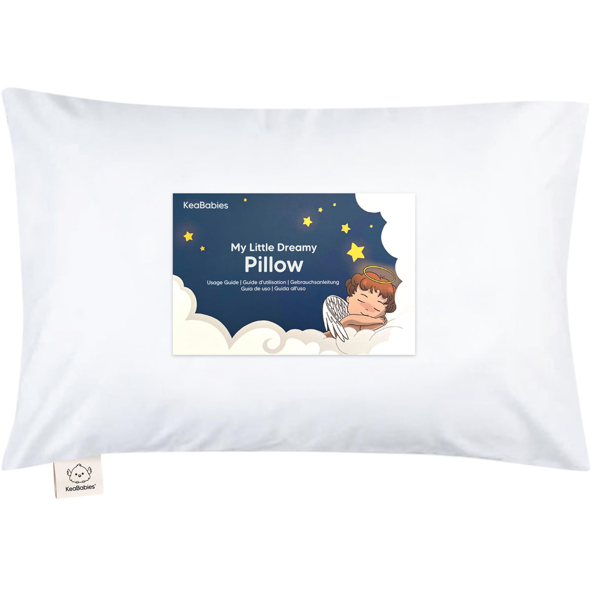 Toddler Pillow with Pillowcase, 13x18 My Little Dreamy Pillow (Soft White) | Kids Travel Bed Pillow for Sleep, Organic Cotton Small Pillowcase, Soft, Breathable, Machine Washable, Toddlers 2-5 years