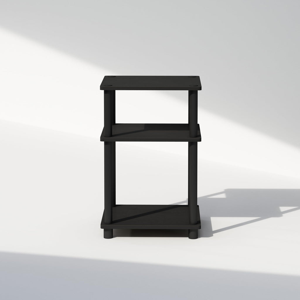 Furinno JUST Toolless 3-Tier Night Stand, Open Storage, Americano | Compact, Narrow Bedside Table, End Table, Side Table, for Bedroom, Dorm