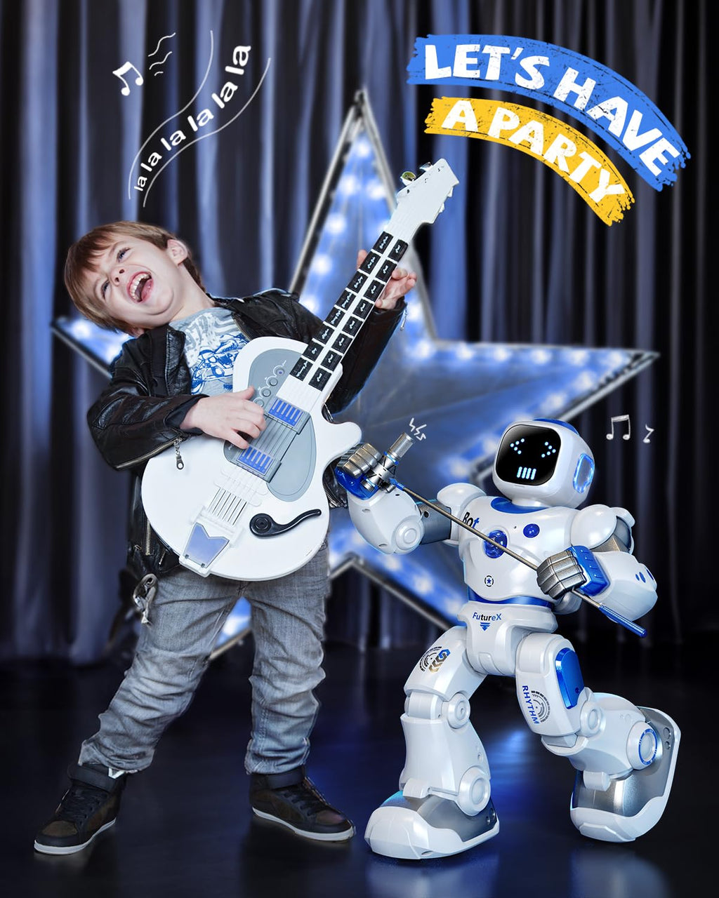 Ruko 1088 Smart Robot Toy for Kids, Large Programmable Interactive Gift | Support Remote Control & App Control & Voice Command, Birthday Gift for Boys & Girls Ages 4 5 6 7 8 9, Blue