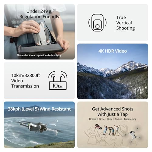DJI Mini 3 Fly More Combo With DJI RC, 3 Batteries | Lightweight Camera Drone With 4K HDR Video, 114-Min Flight Time, Vertical Shooting, 32800ft (10km) Video Transmission