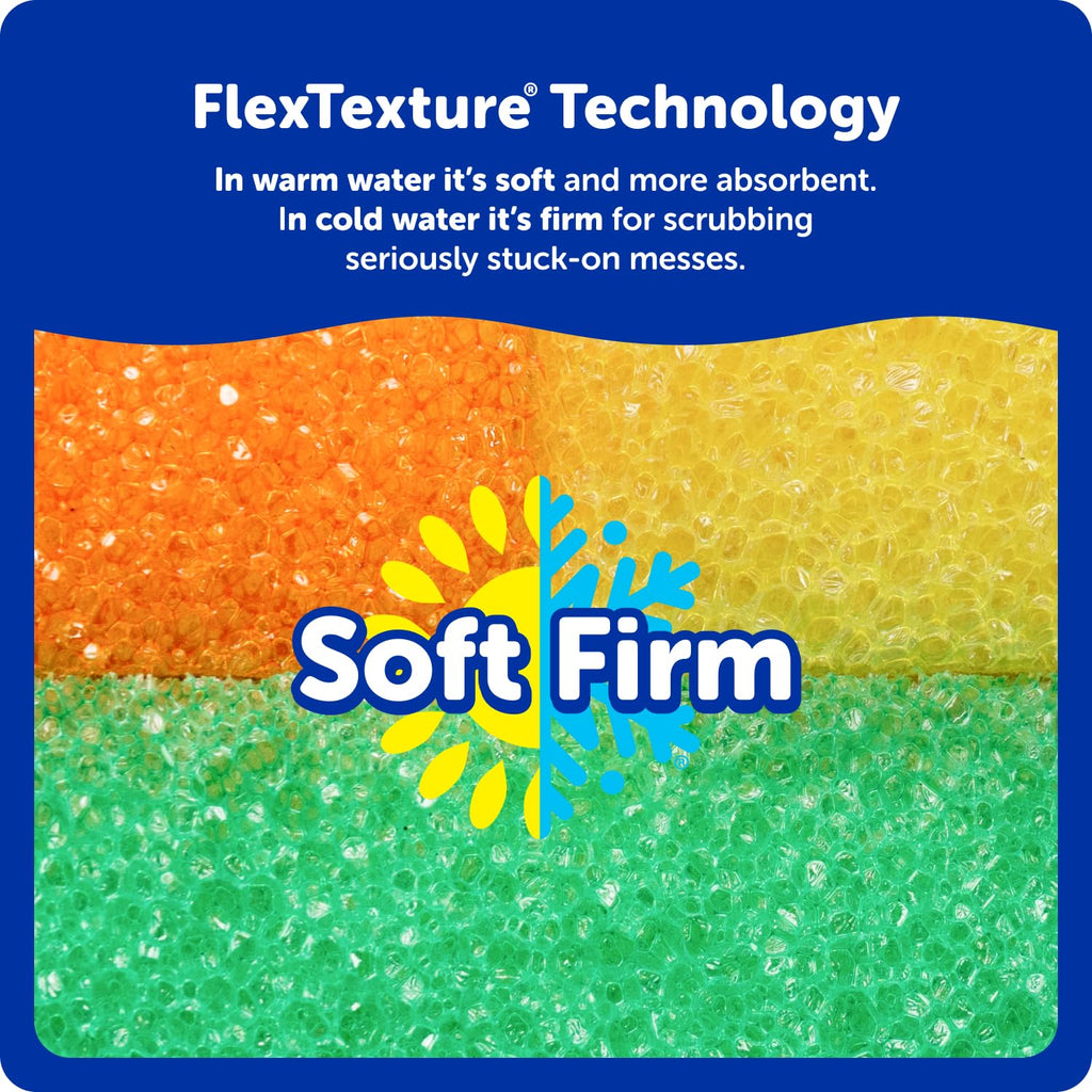 Scrub Daddy Colors Kitchen Sponges - Scratch-Free Dishwashing Sponges & Sponge for Kitchen Sink, Bathroom & Household Cleaning - BPA-Free Polymer Foam (3 Count)