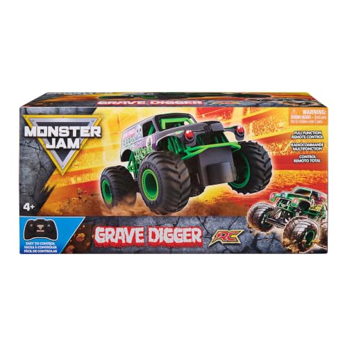 Monster Jam Official Grave Digger Remote Control Monster Truck, 1:24 Scale, 2.4 GHz, for Ages 4 and Up