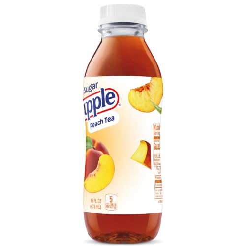 Snapple Zero Sugar Peach Tea, 16 fl oz recycled plastic bottle (Pack of 12)