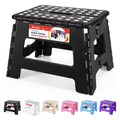 ACSTEP Folding Step Stool 9 Inch, Non-Slip Foldable Stools for Kids, Black | Heavy Duty Collapsible Foot Stool, Lightweight, Holds 300 lb for Toddler/Adults Kitchen Bathroom Bedroom Outdoor, with Handle