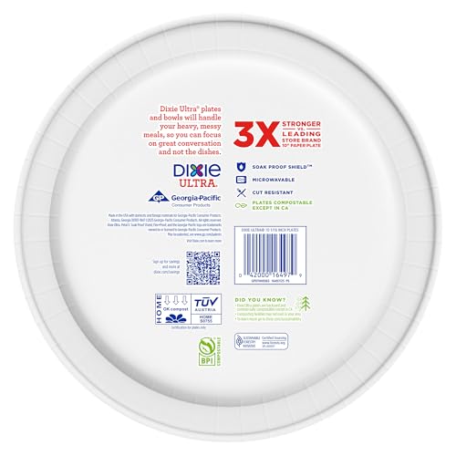 Dixie Ultra Large Paper Plates, 10 Inch, Heavy Duty Disposable Plates